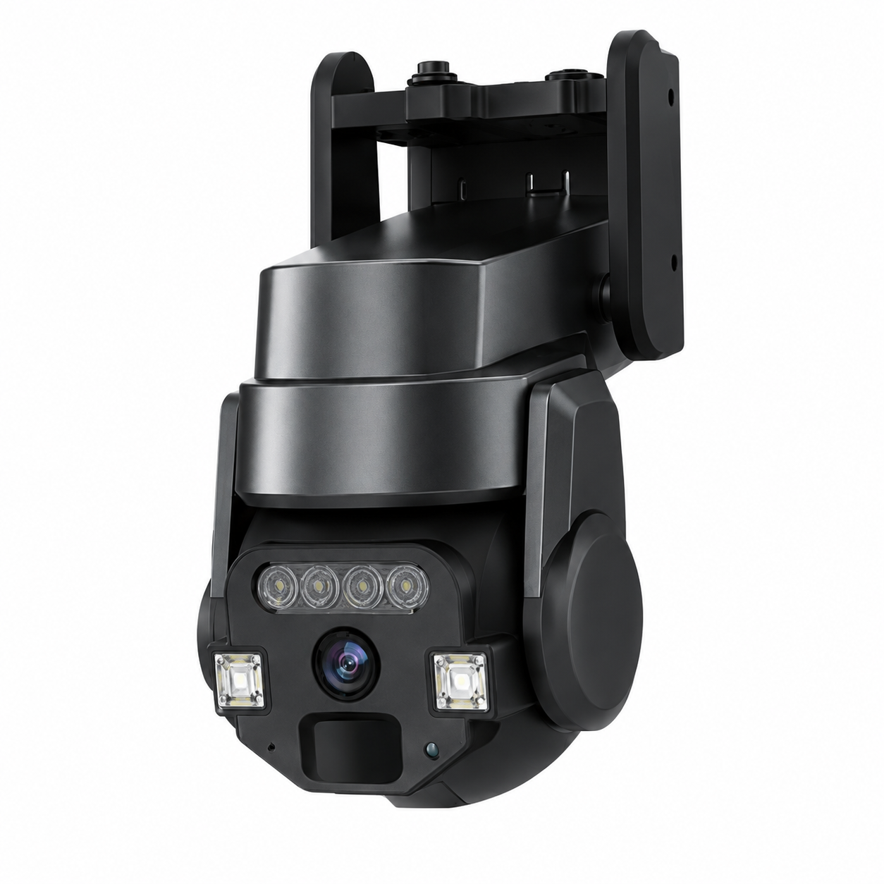 Q812 4MP outdoor PTZ security camera by SightSys on a white background.